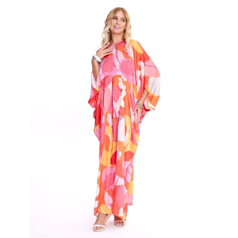 Turuncu Floral Abaya