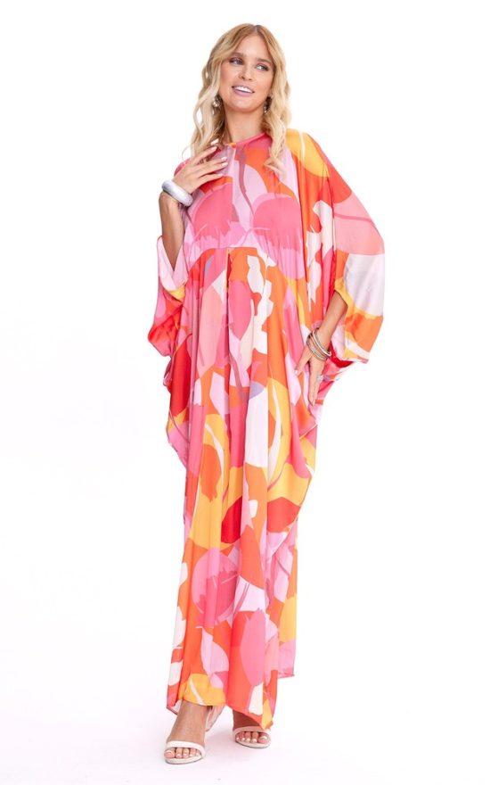 Turuncu Floral Abaya
