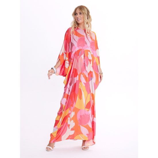 Turuncu Floral Abaya - Görsel 2