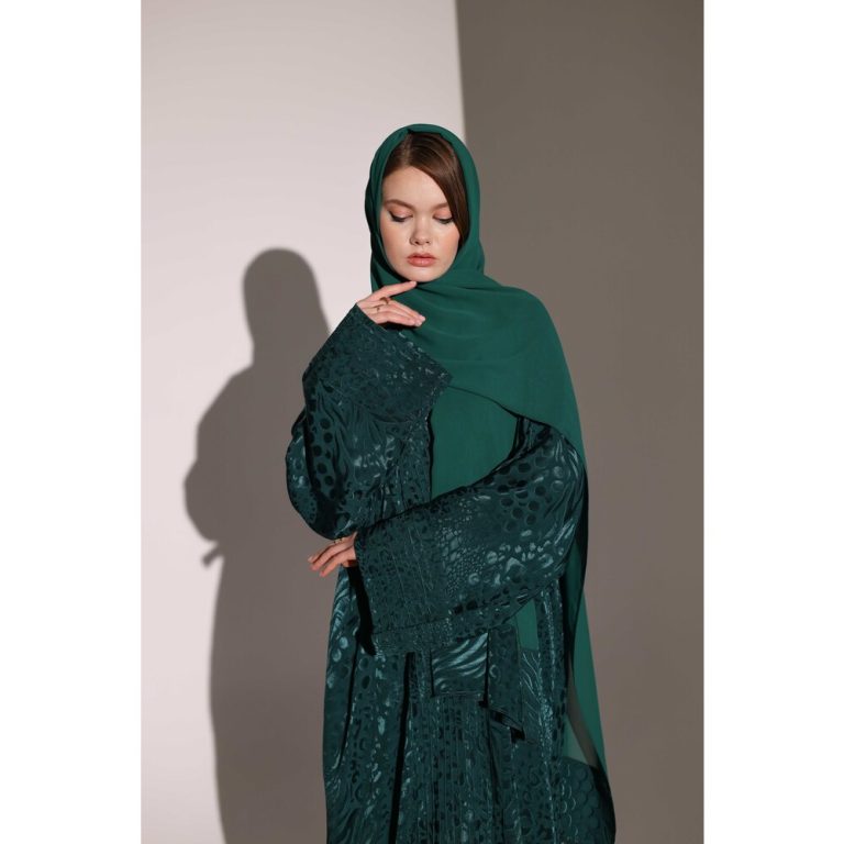 Yeşil Desenli Abaya
