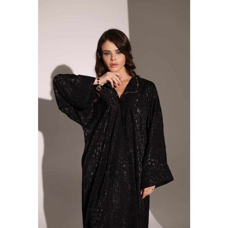 Siyah Desenli Abaya